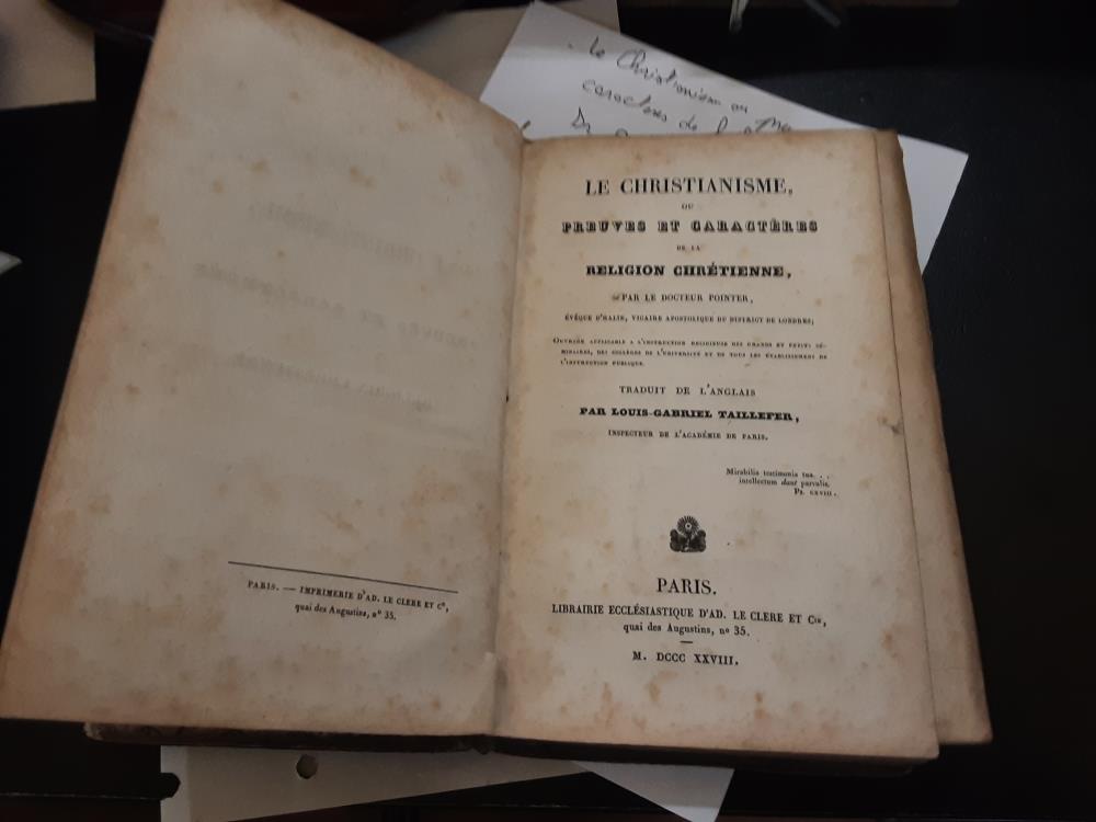 LE CHRISTIANISM3 OU PREUVES ET CARACTERES DE LA RELIGION CHRÉTIENNE  1828