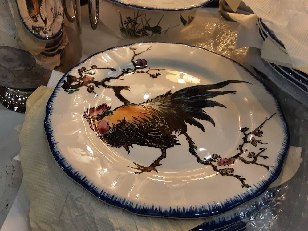 ASSIETTE  GIEN BLEU MOTIF 