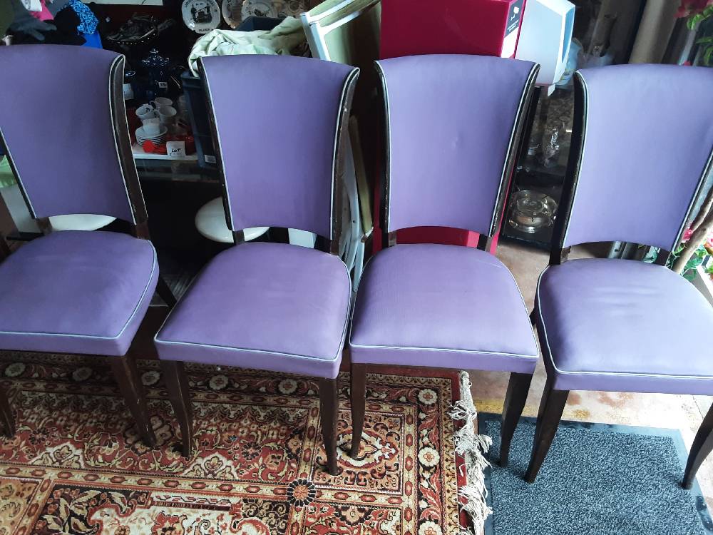 LOT DE 4 CHAISE MAUVE