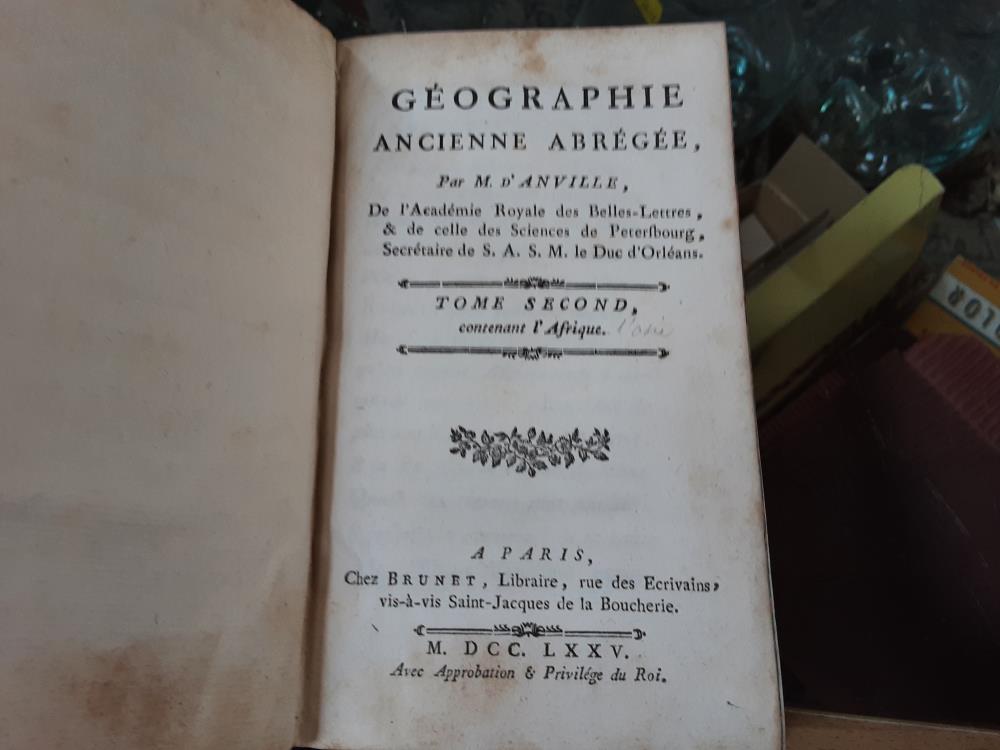 LOT LIVRES GÉOGRAPHIE 1785 2 TOMES