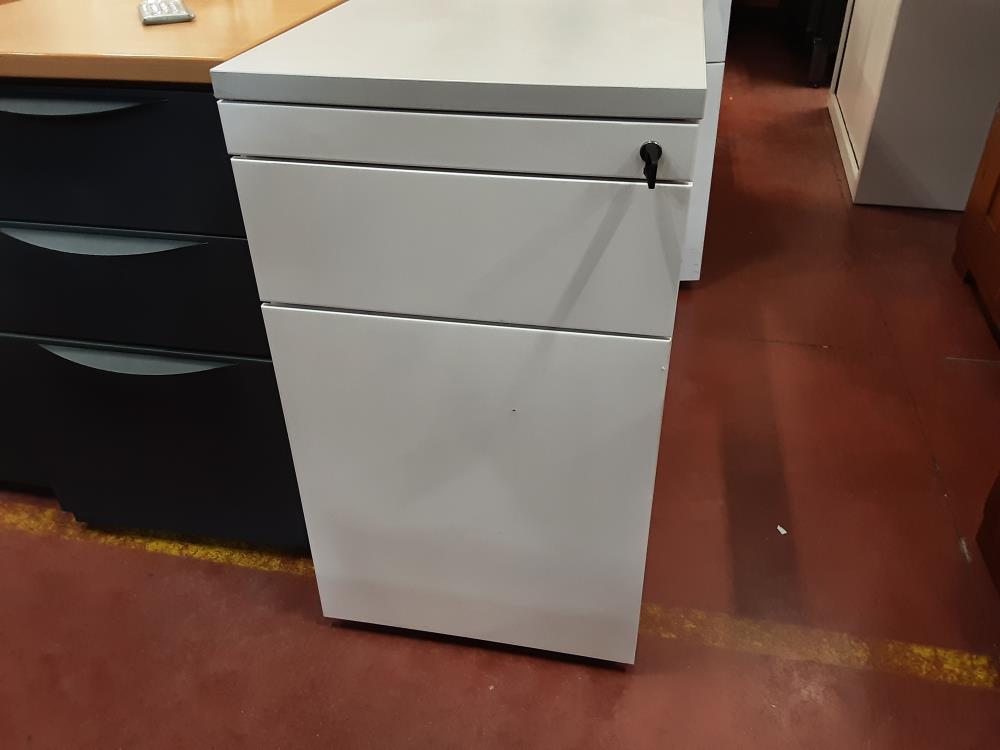 CAISSON BUREAU 3T GRIS +CLÉ