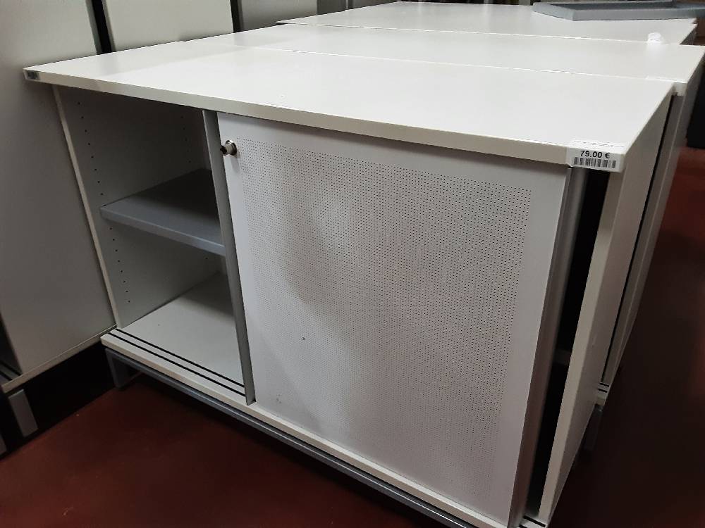 MEUBLE DE BUREAU 2P BLANCHE PM