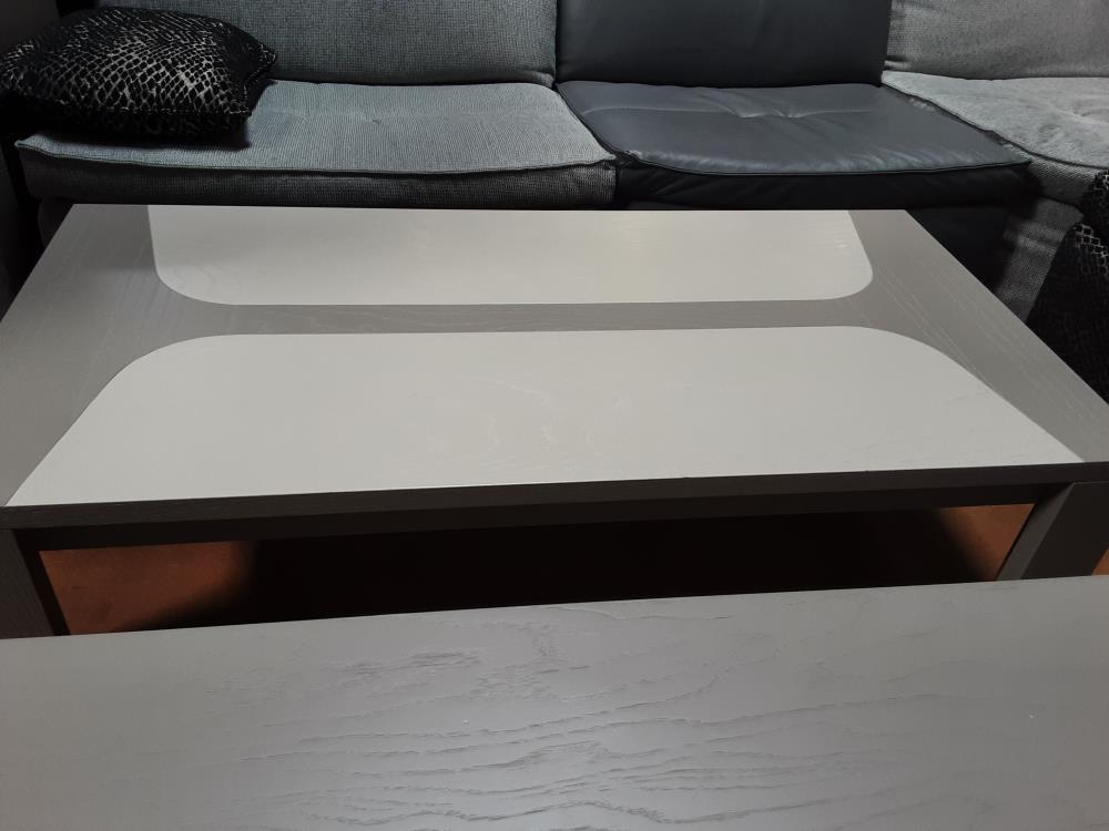 TABLE BASSE BLANC GRIS