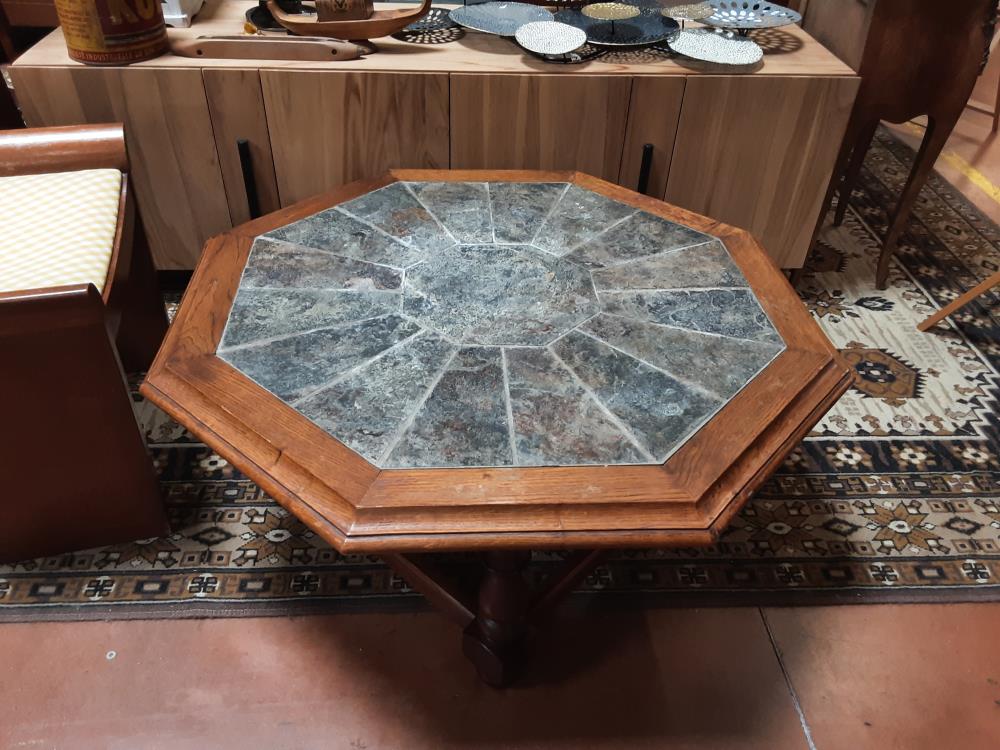 TABLE HEXAGONALE PL GRIS 