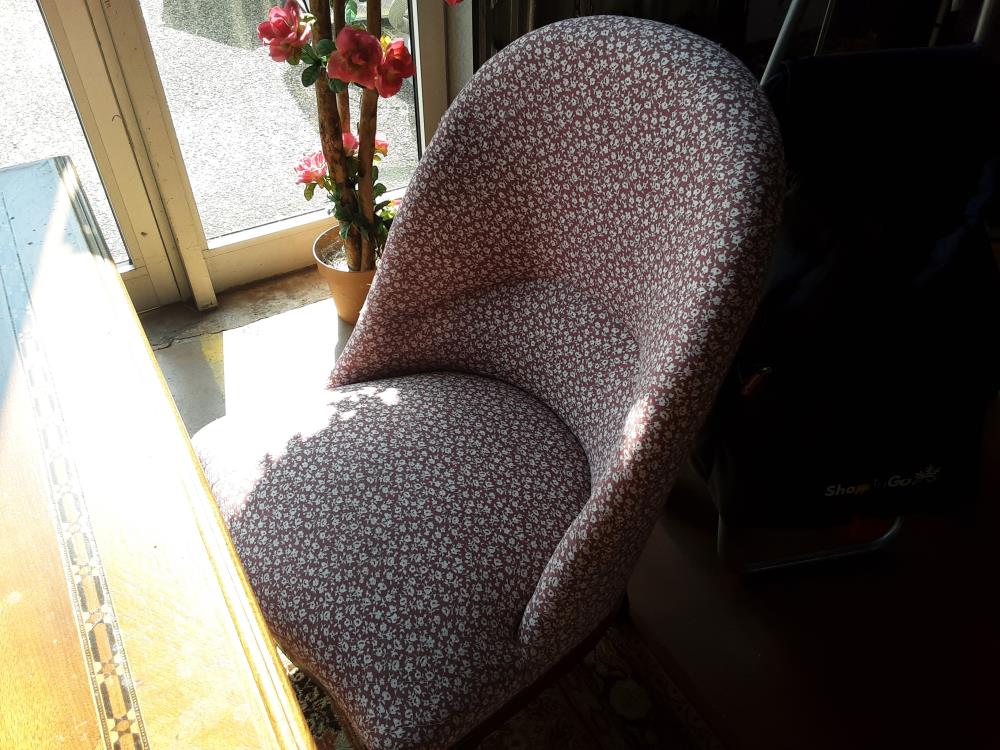 FAUTEUIL FLEURS ROSE