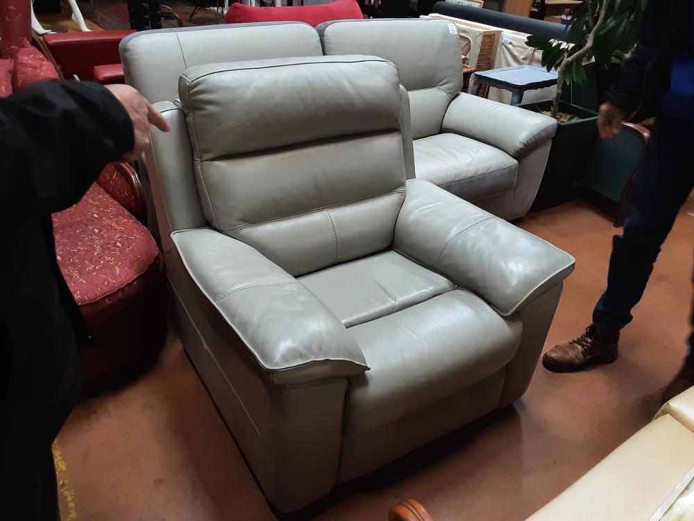 FAUTEUIL CUIR GRIS