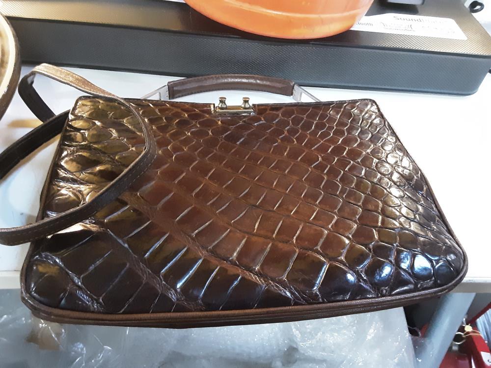 SAC CUIR CROCODILE 