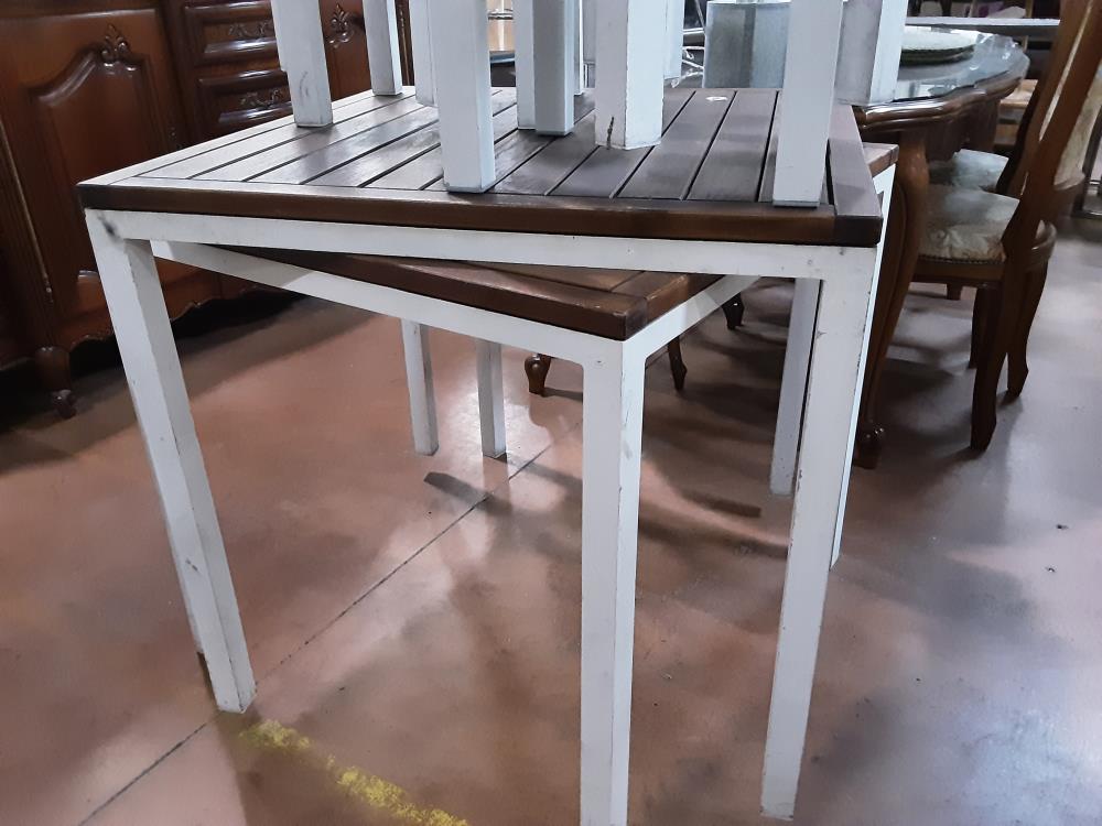 TABLE DE BAR BOIS METAL 4 PERSONNES 