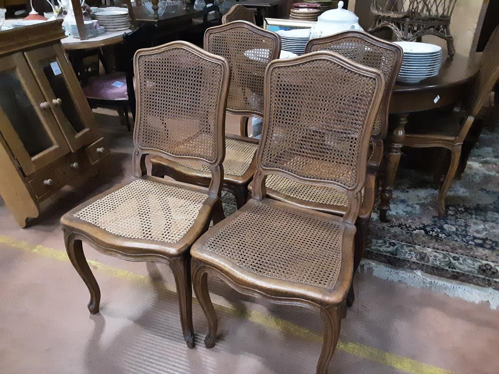 LOT DE 6 CHAISES DOUBLE CANNAGE 