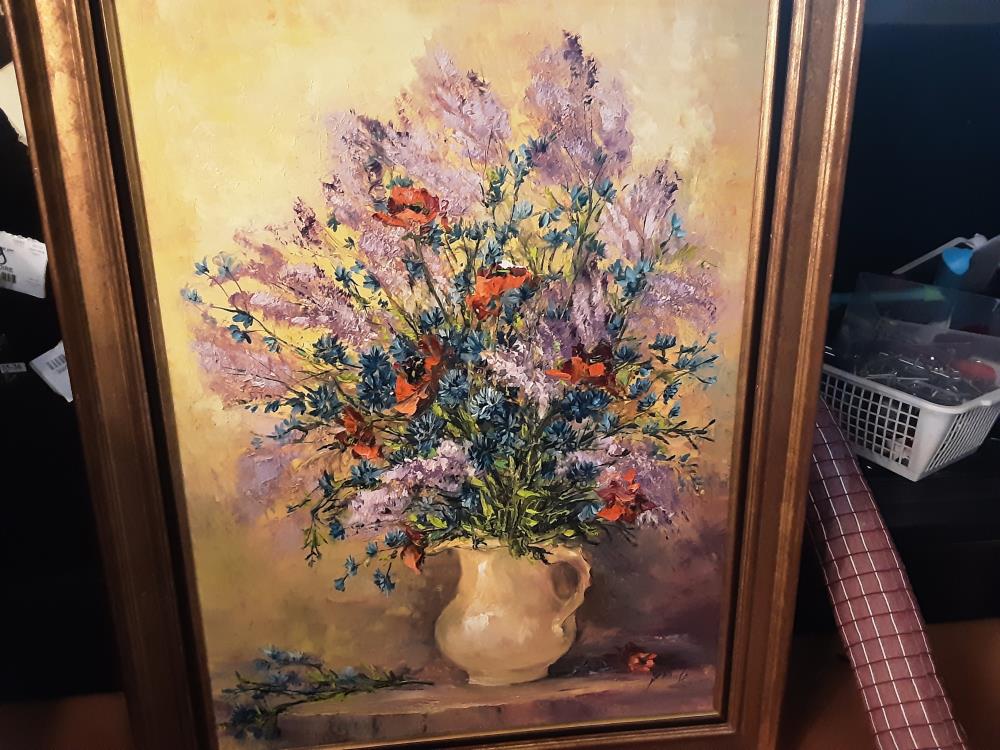 PEINTURE BOUQUET DE FLEURS SIGNÉ