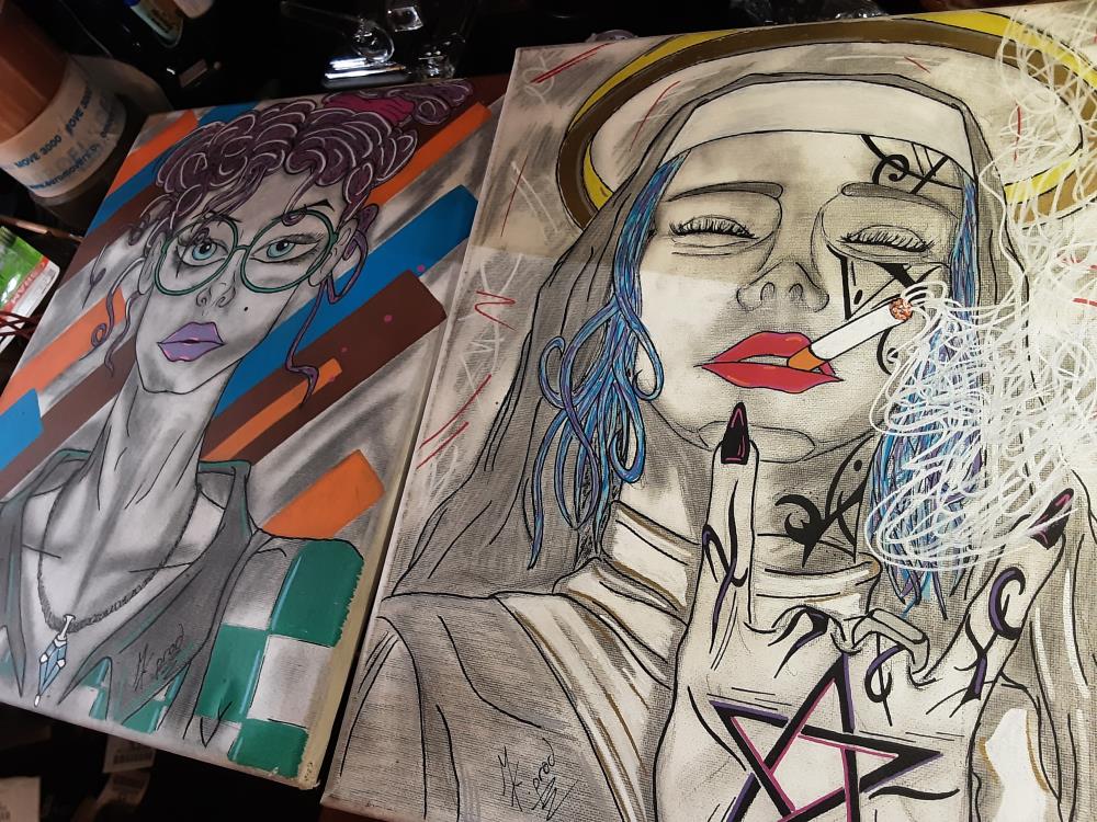 TOILE PEINTE FEMME