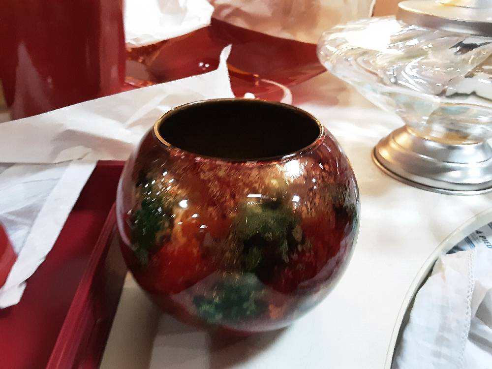 VASE ROUGE ROND LAQUE LINE