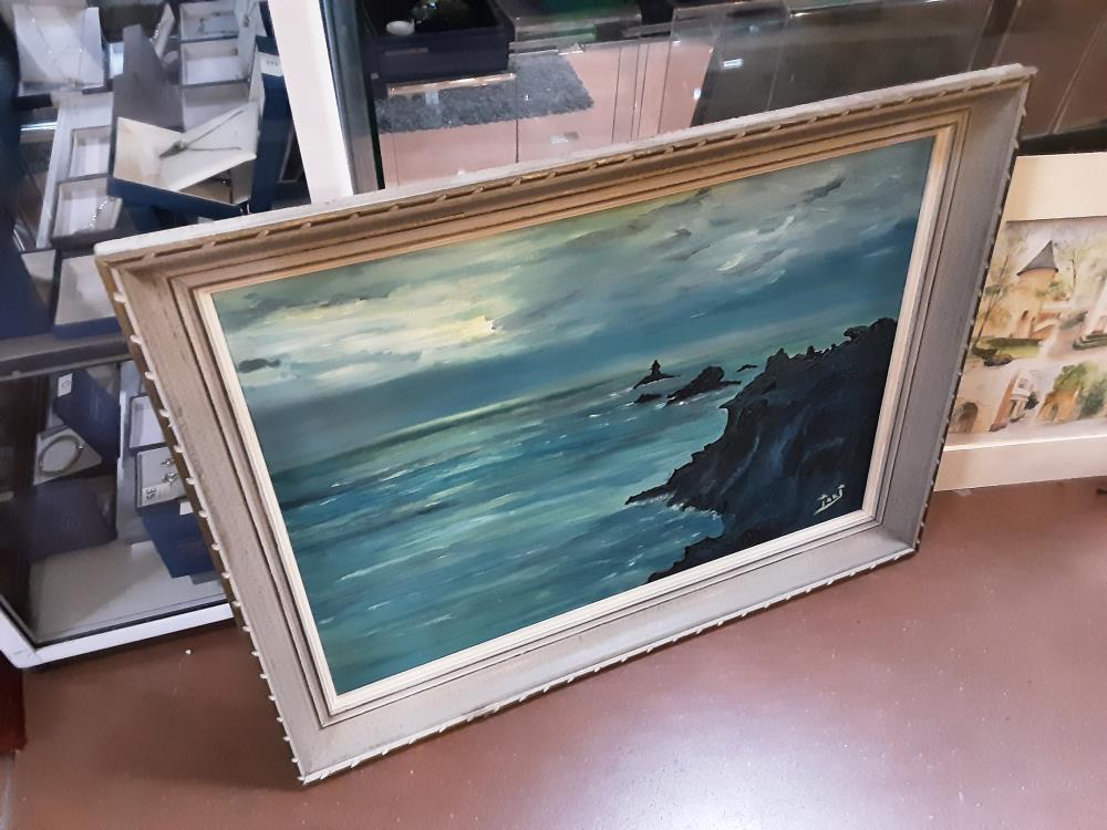 PEINTURE SCENE MARINE SIGNÉ 
