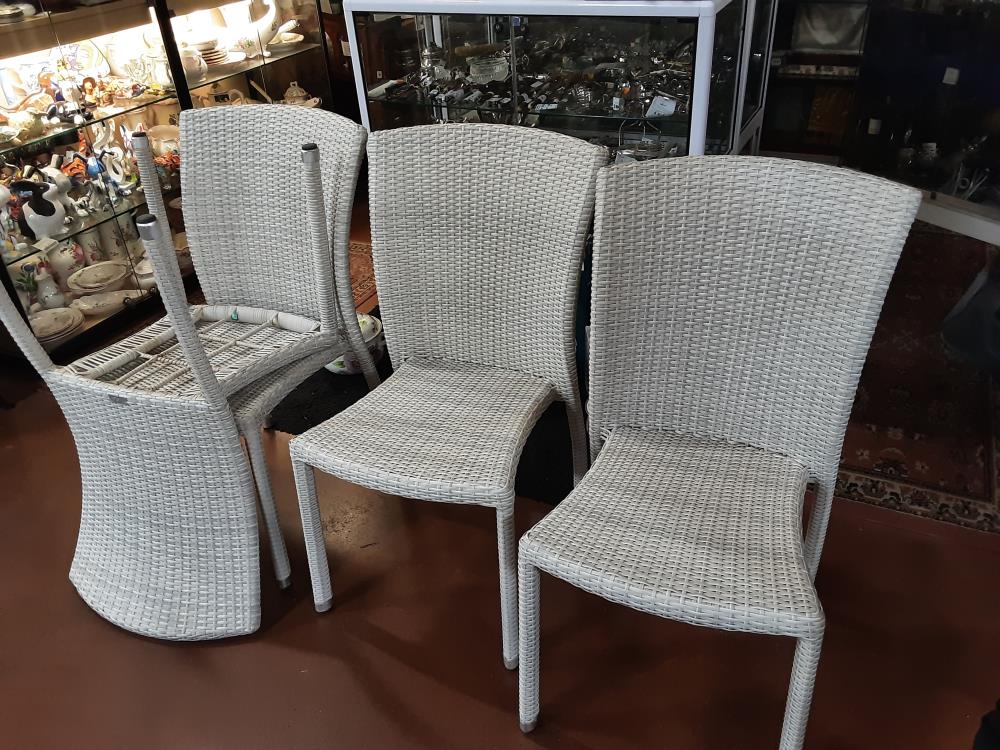 LOT DE 6 CHAISES DE JARDIN BLANC ROLAND VLAEMYNK