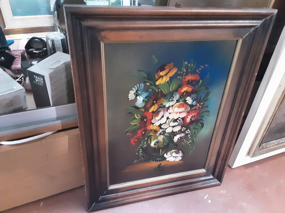 PEINTURE CADRE BOIS FLEUR 
