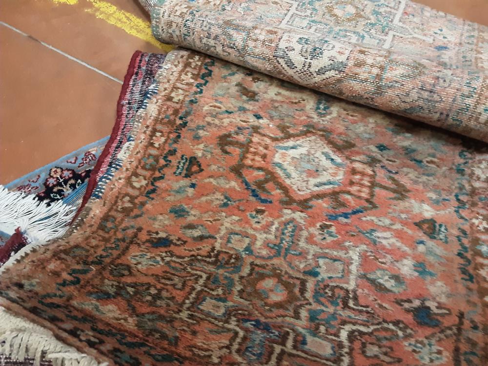 TAPIS LAINE DOUBLE MOTIF ORANGE