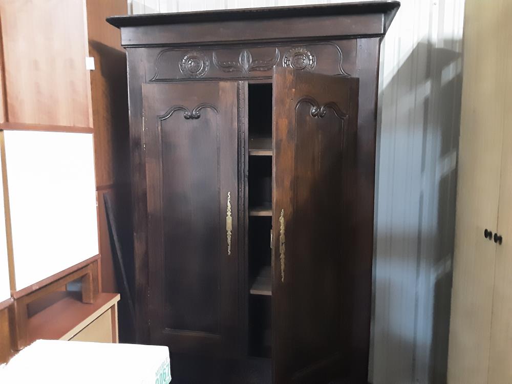 ARMOIRE BOIS FONCÉ 2P