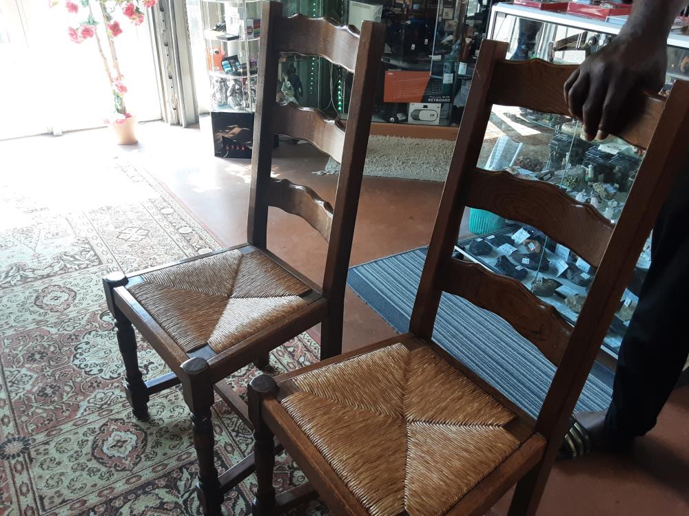 LOT DE 6 CHAISE ASSISE PAILLE