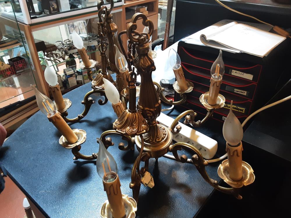 LUSTRE DORE 5 FEUX