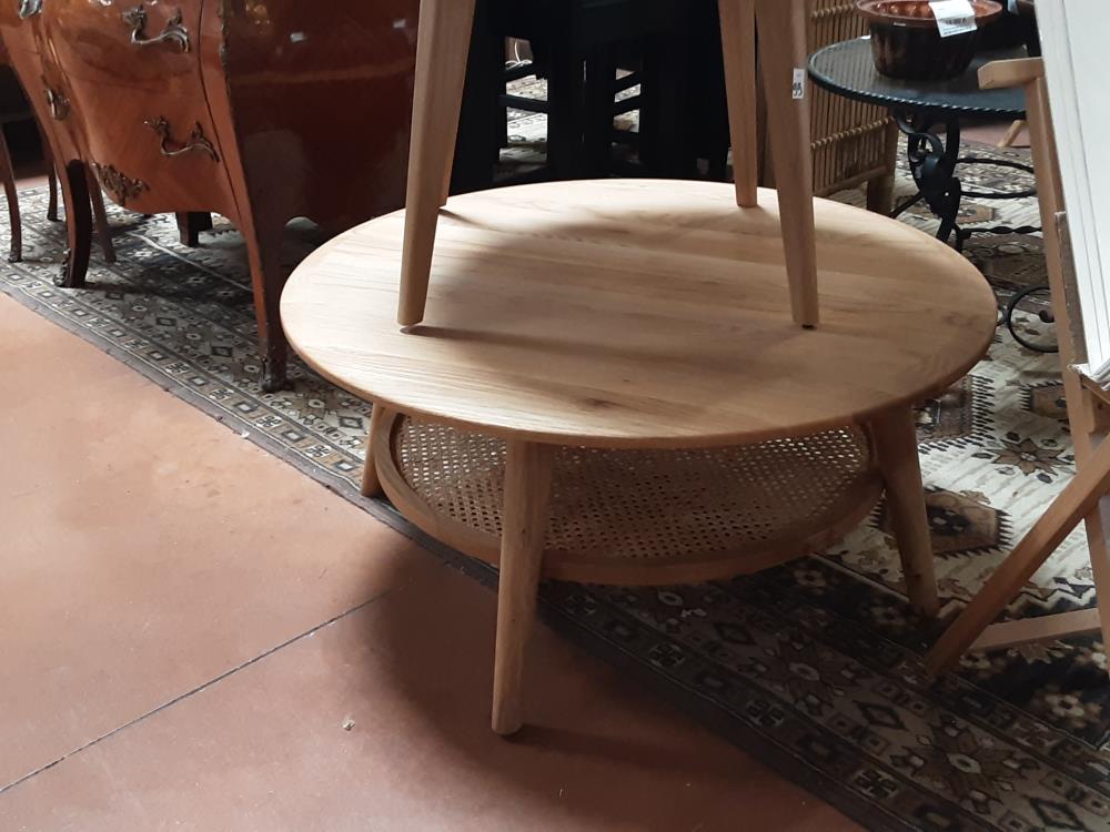 TABLE BASSE 2PL CANNEE BOIS CLAIR PRIX NEUF 360 