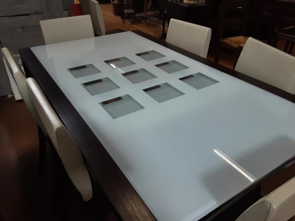 TABLE PL VERRE ALL INCORPORÉE LIGNE ROSET WENGUÉ