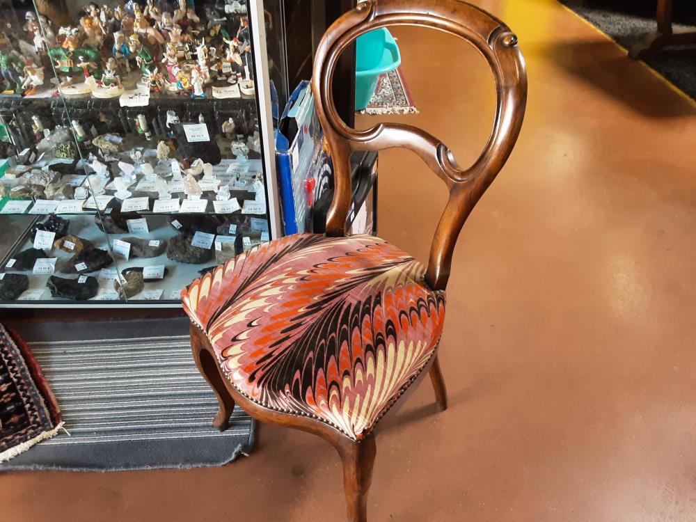 CHAISE TISSU MAUVE/ORANGE