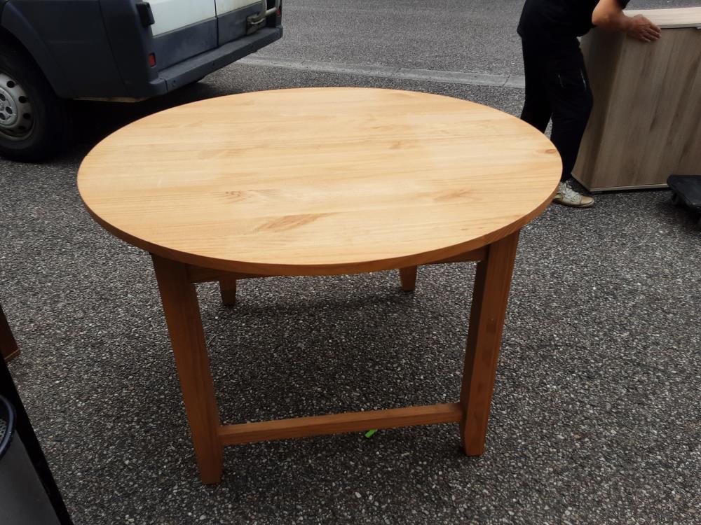 TABLE RONDE BOIS CLAIR 1 ALLONGE 