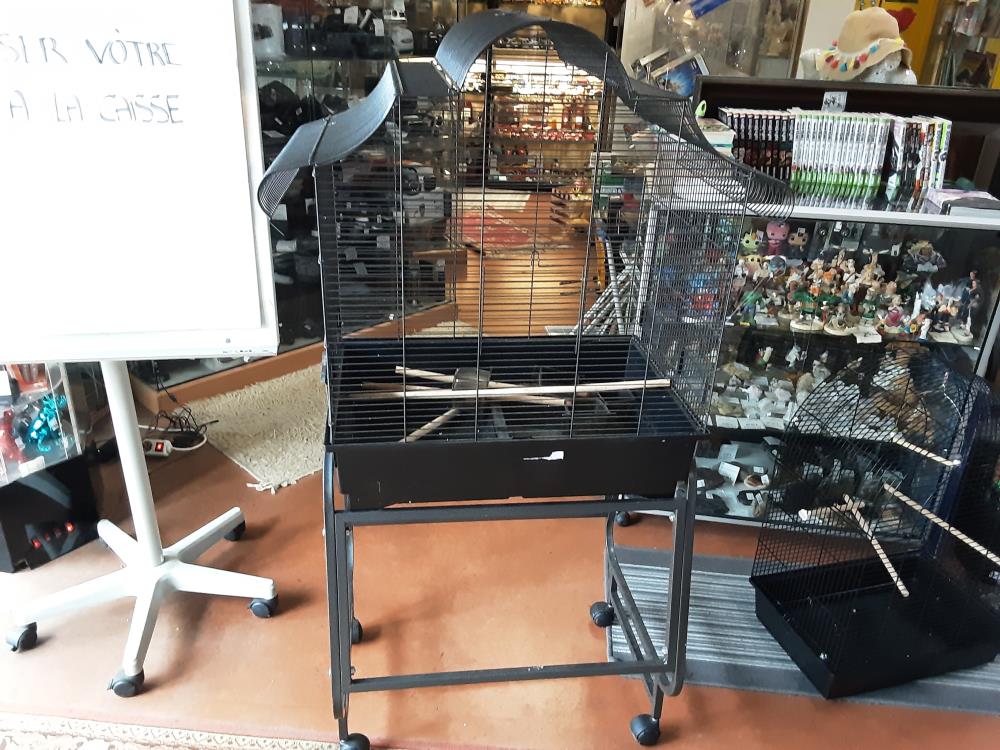 CAGE A OISEAU + SUPPORT ROULETTE