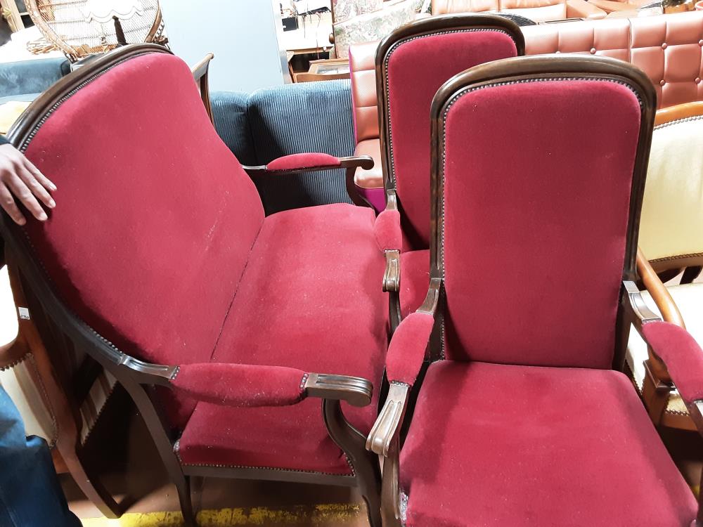 ENSEMBLES BANQUETTE ROUGE + 2 FAUTEUILS