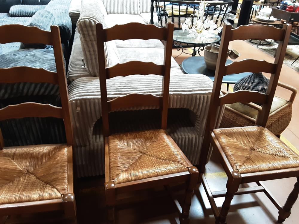 LOT DE 6 CHAISES ASSISE PAILLE 
