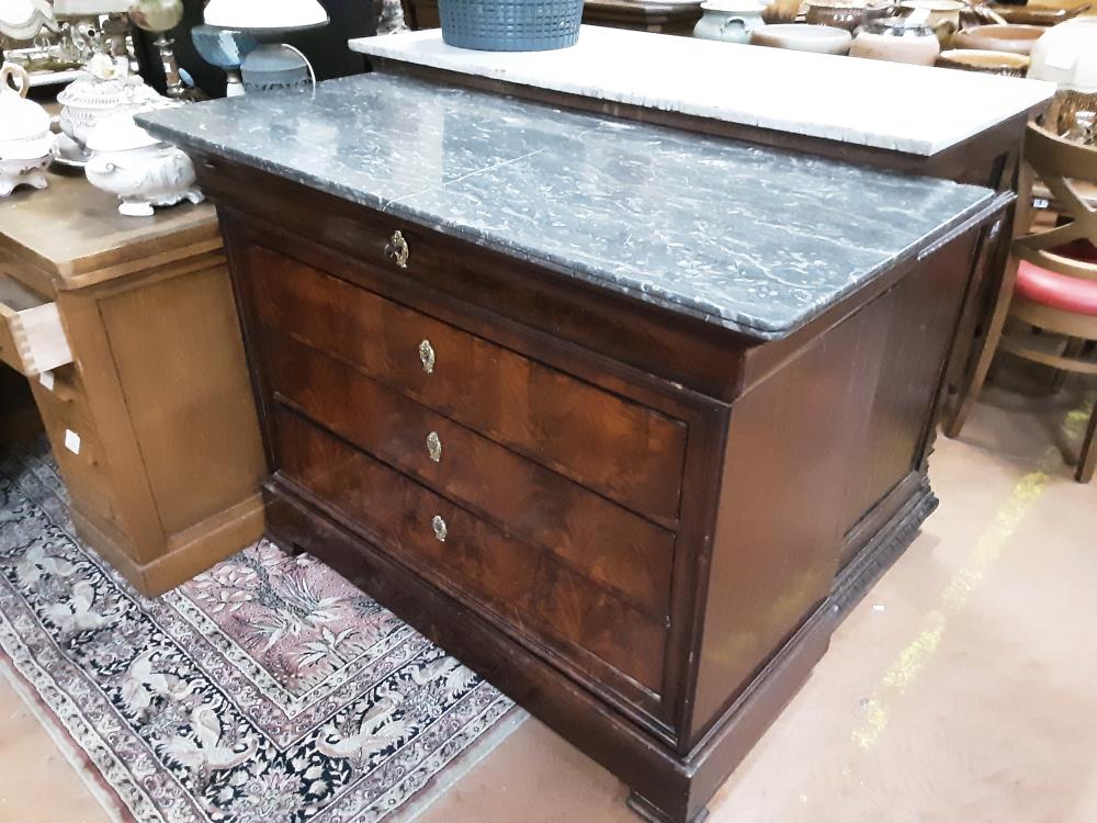 COMMODE LOUIS PHILIPPE ACAJOU 4T + CLEF