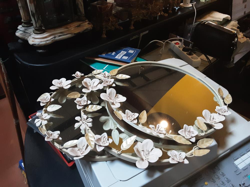 MIROIR ROND FLEURS