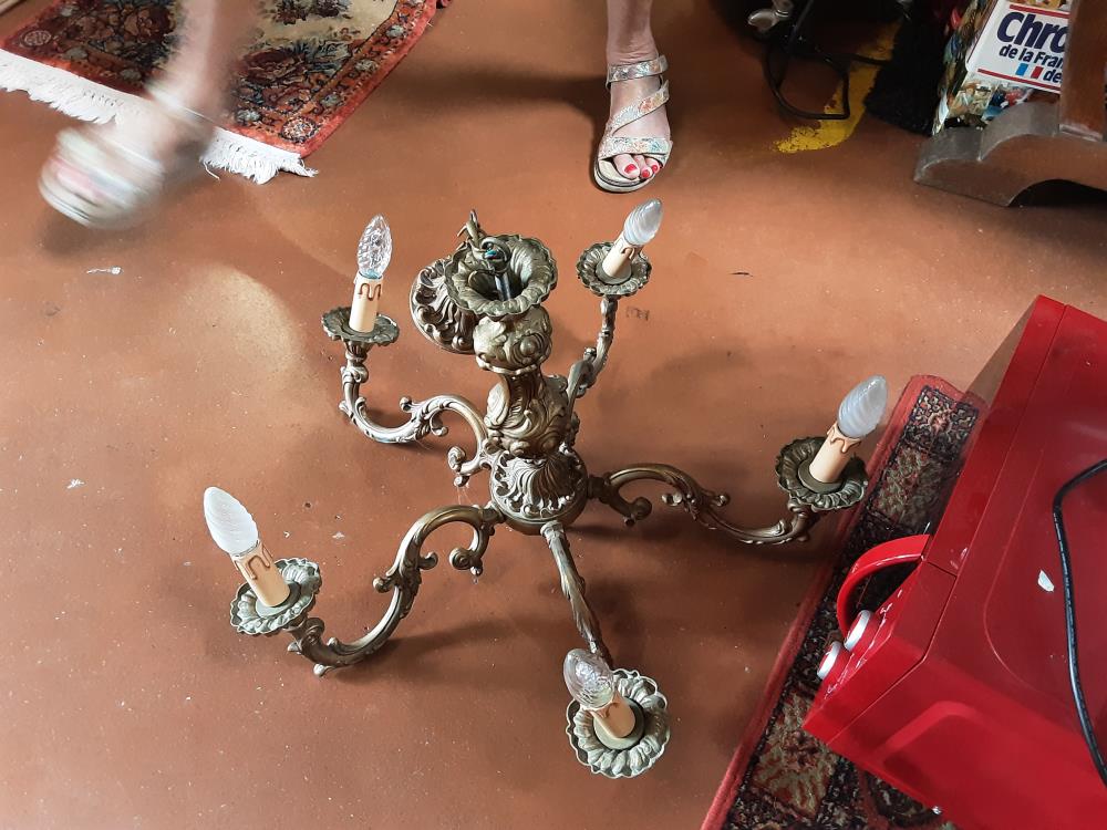LUSTRE BRONZE 5 FEUX