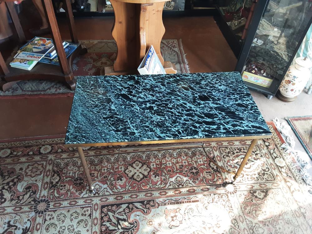 TABLE BASSE PLATEAU MARBRE VERT
