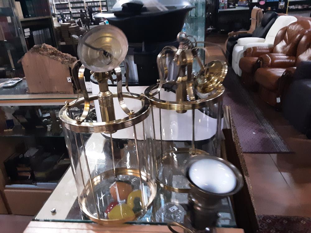 SUSPENSION DORE VERRE