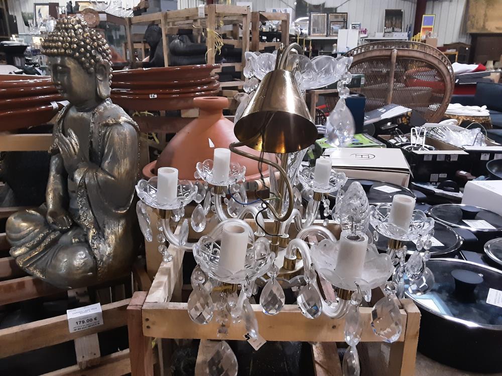 LUSTRE VERRE ET PAMPIES