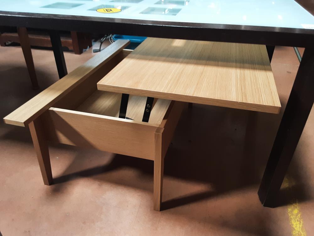 TABLE BASSE BOIS CLAIR OUVRANTE PN 349