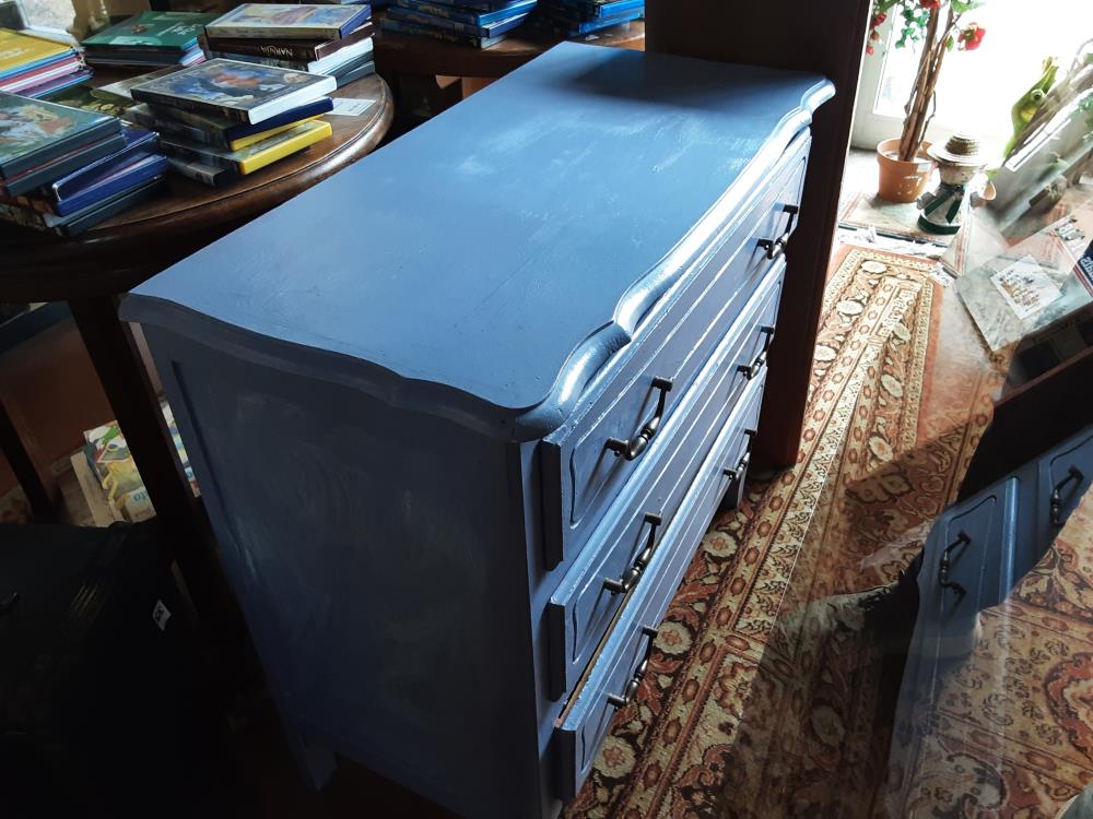 COMMODE REPEINTE BLEU