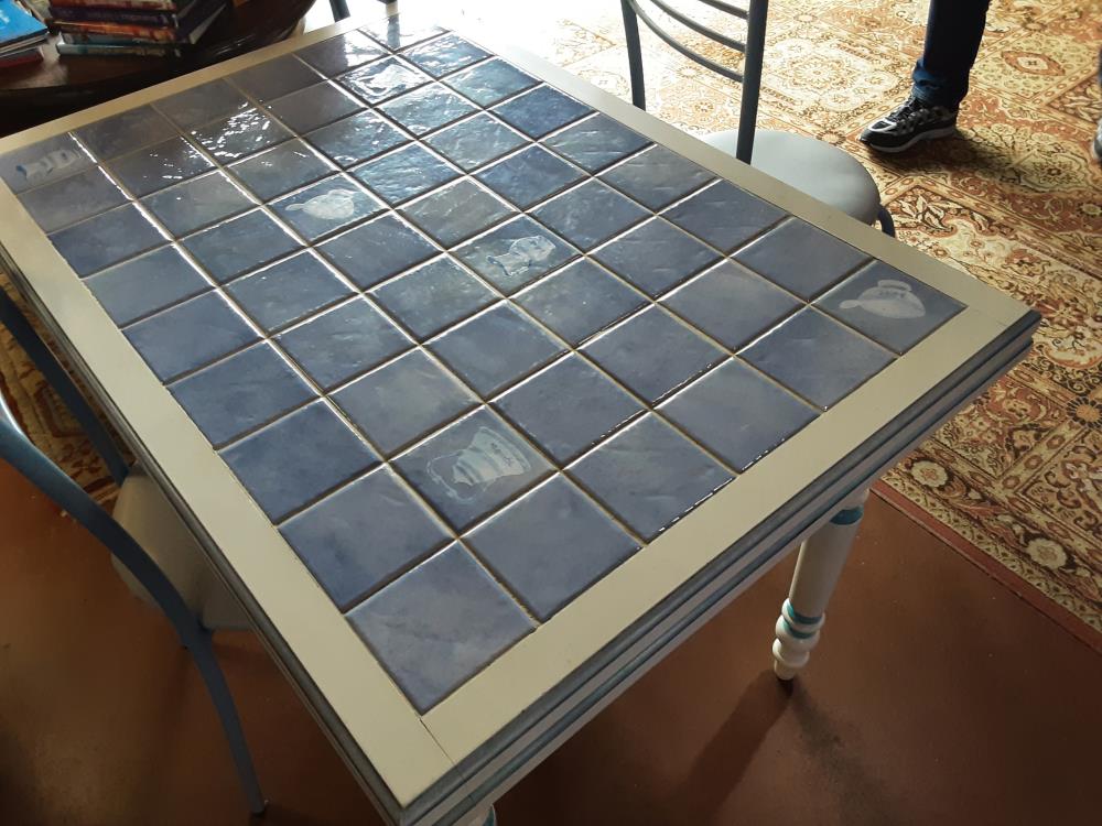 TABLE 2 ALLONGES 160CM BLEUE 
