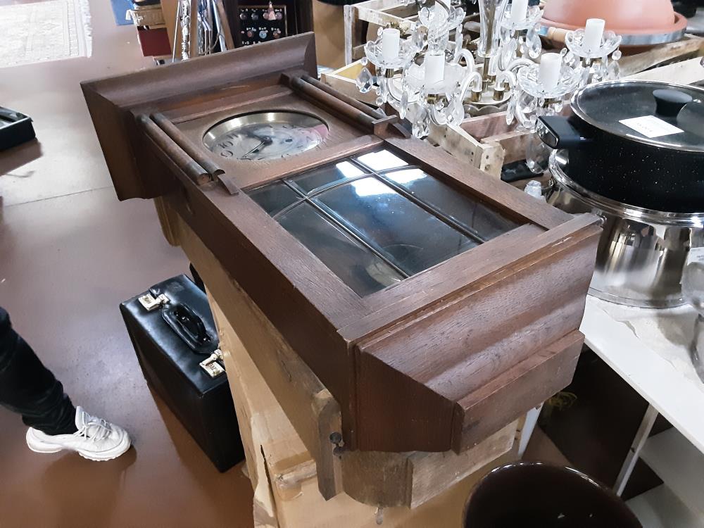 HORLOGE BOIS + PENDULE + CLEF