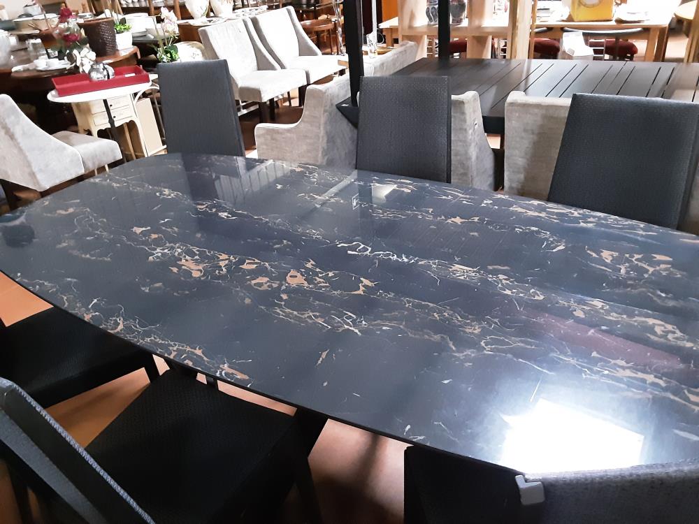 TABLE CERAMIQUE FEUILLE DE VERRE CALLIGARIS PN 3500