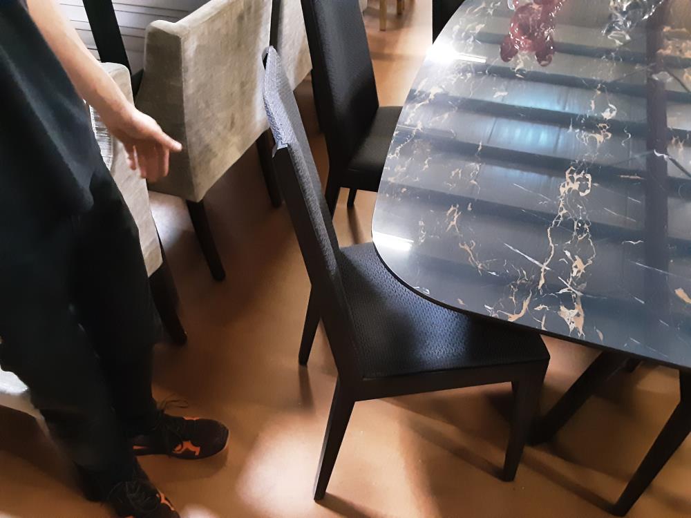 LOT DE 6 CHAISES TISSUS ANTHRACITE 