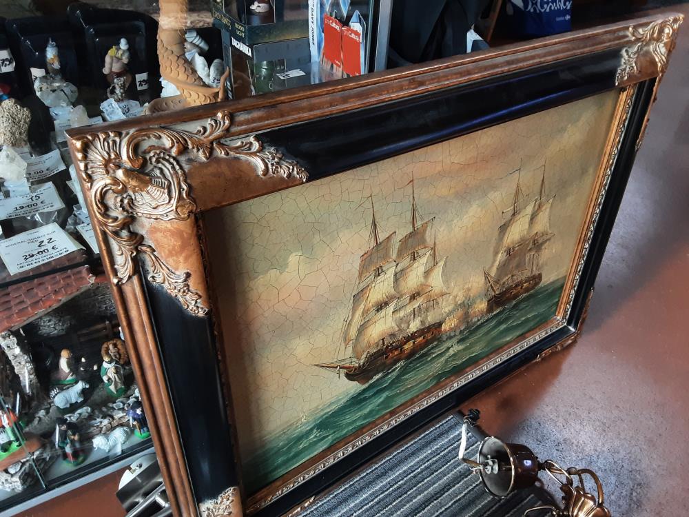 TABLEAU PEINTURE SUR BOIS BATEAUX