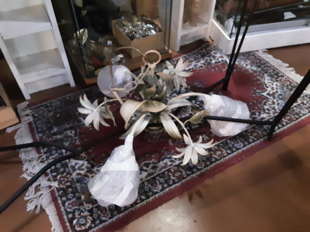 LUSTRE 3 FEUX FER FORGEE