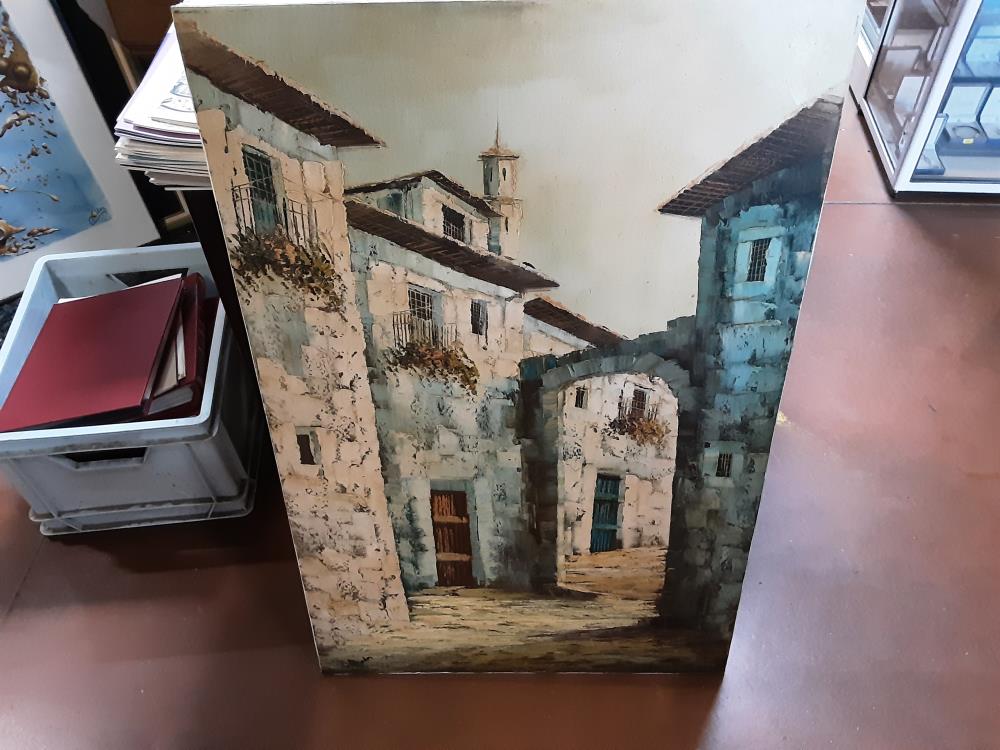HUILE SUR TOILE VILLAGE