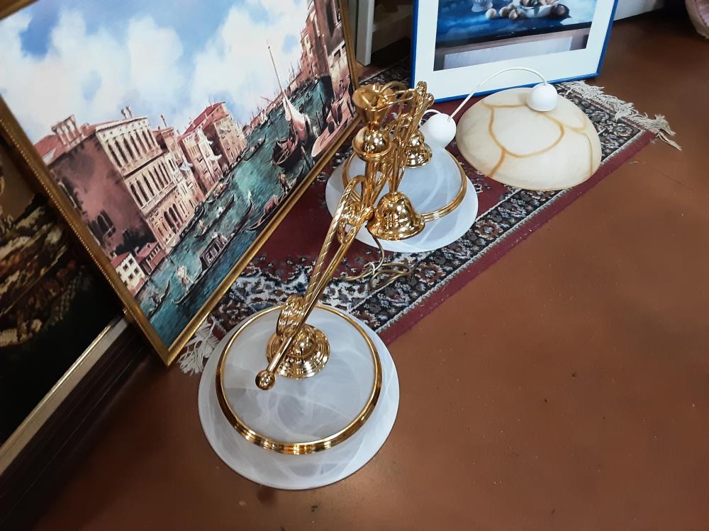 PLAFONNIER VERRE DOUBLE DORE