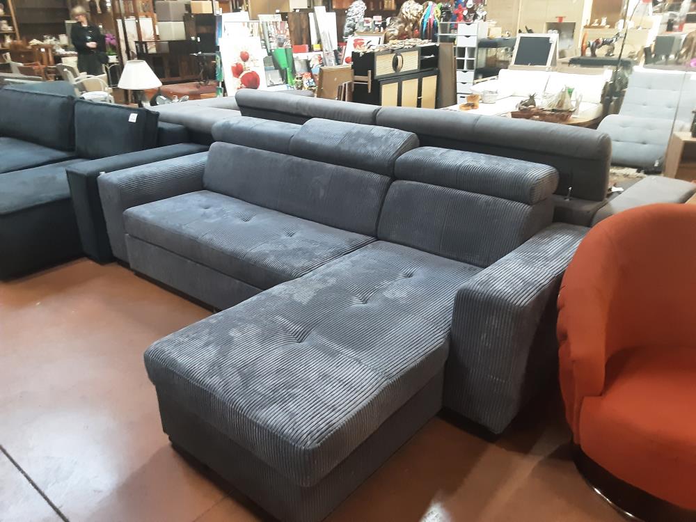 CANAPÉ LIT COFFRE CONVERTIBLE GRIS