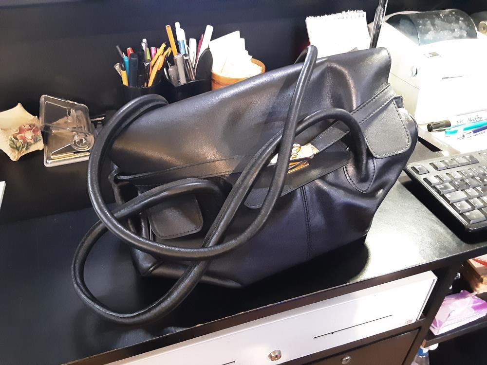 SAC CUIR NOIR "LA BAGAGERIE"