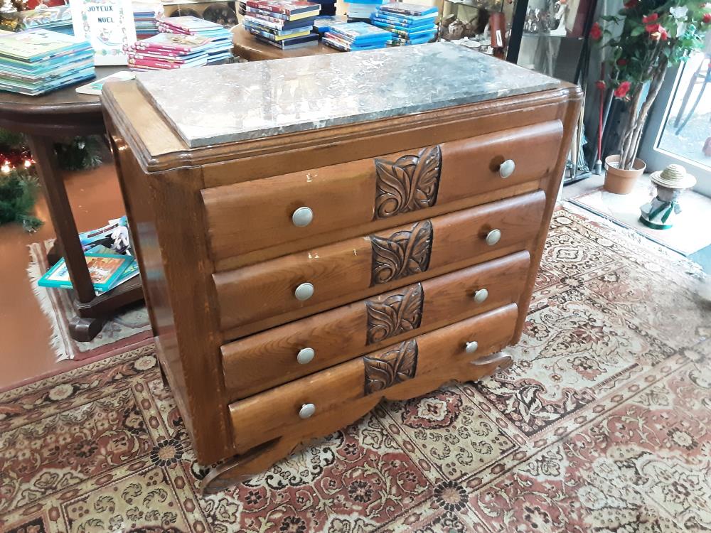 COMMODE MARBRE ROSE 4 TIROIRS