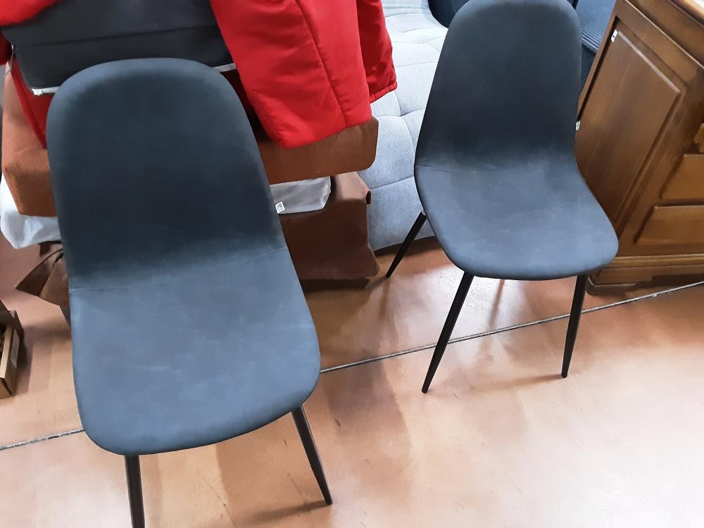 CHAISE TISSU GRIS PIED METALLIQUE PN 69